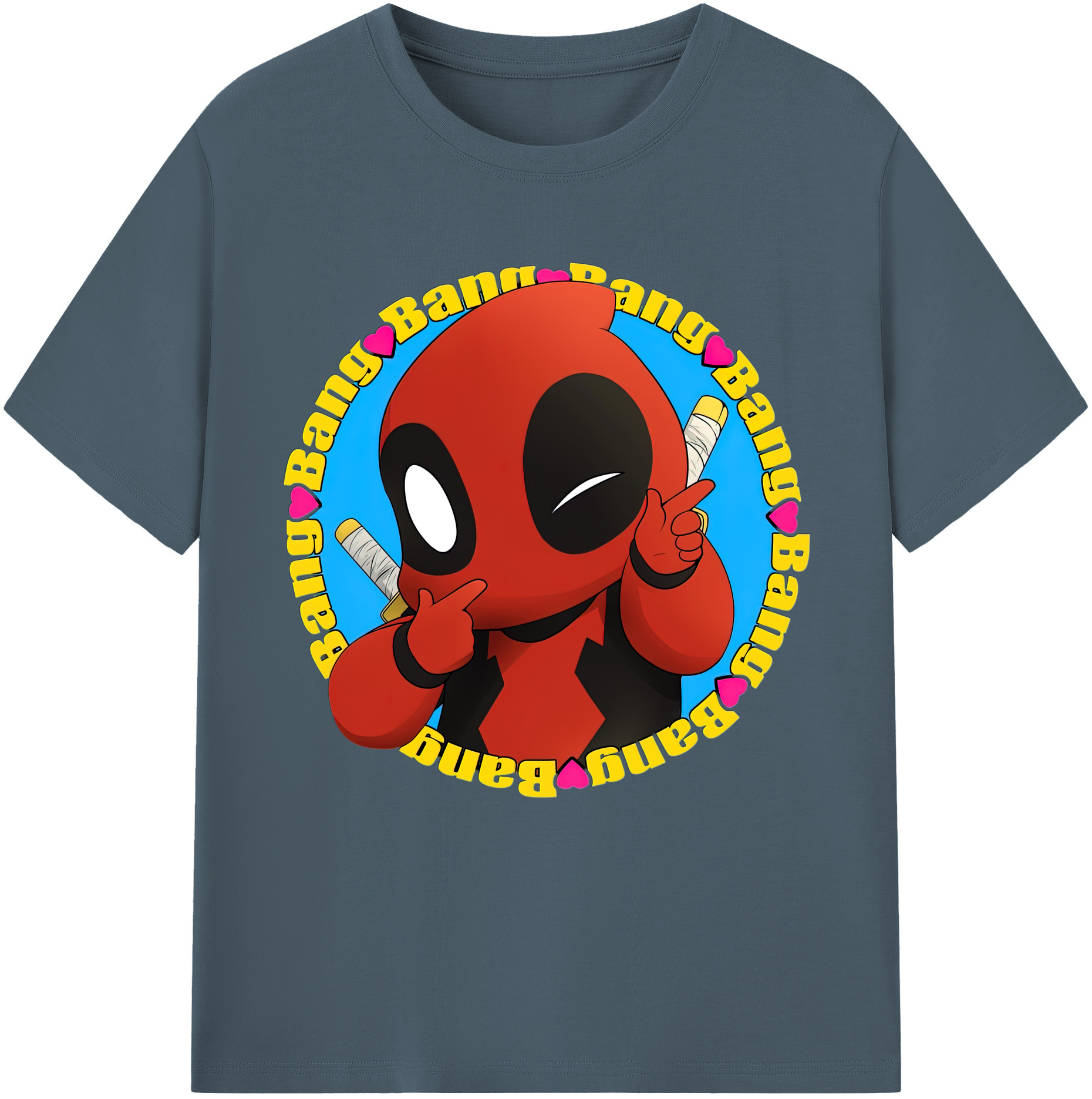 （画像用） Deadpool デッドプール 綿100％半袖Tシャツ（フロントプリント）